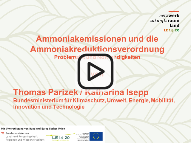 Thomas Parizek | Ammoniakemissionen und die Ammoniakreduktionsverordnung Problematik und Notwendigkeiten