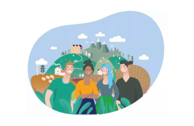 Illustration mehrerer junger Menschen