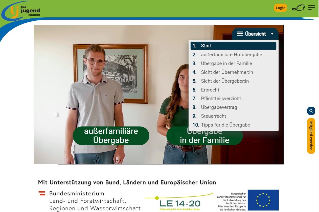 Ansicht eines Bildes aus der interaktiven Broschüre mit Menüansicht